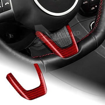 REAL HARD Carbon Fiber Steering Wheel Cover RED For Fiat 500 Abarth 595 2012-2015