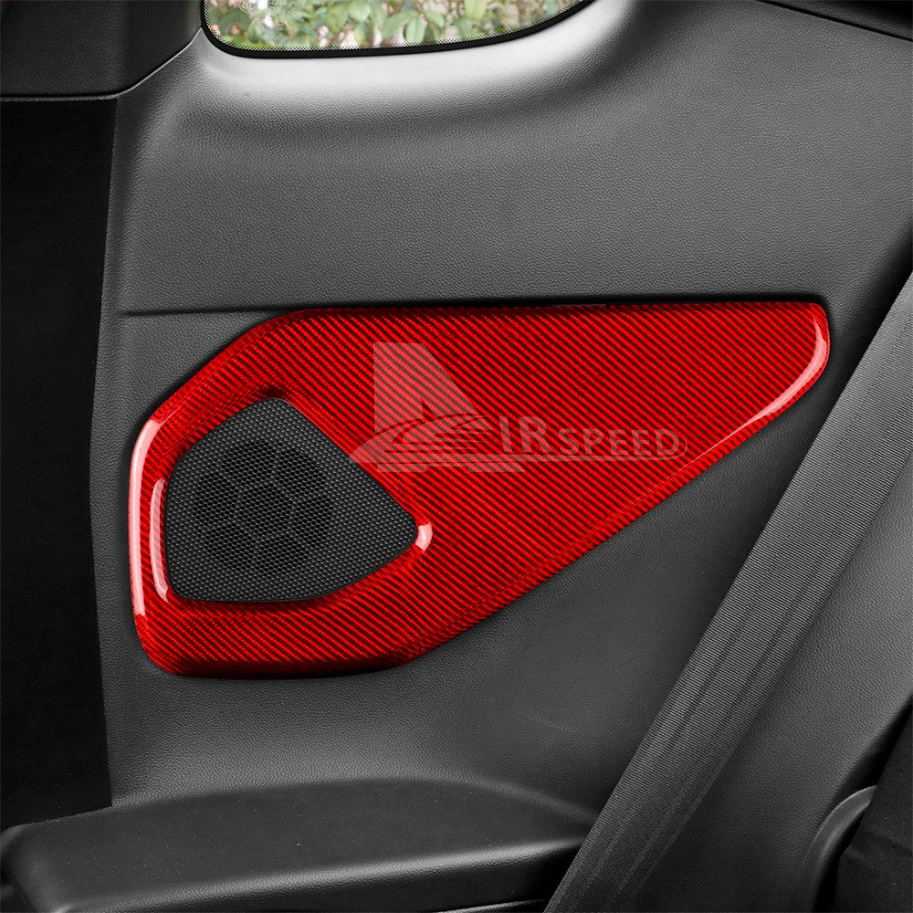 For Subaru BRZ Toyota GR86 2021-23 Rear Audio Frame Cover RED HARD Carbon Fiber - detail view 5