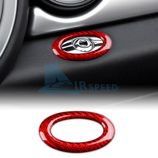 Passenger Storage Box Switch Red Real Carbon Fiber Fit Mini R55 R56 R57 2007-13 - product view