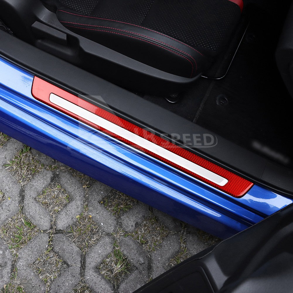 Door Sills Anti-Scratch Fit For Subaru BRZ GR86 2021-2023 REAL HARD Carbon Fiber - detail view 4