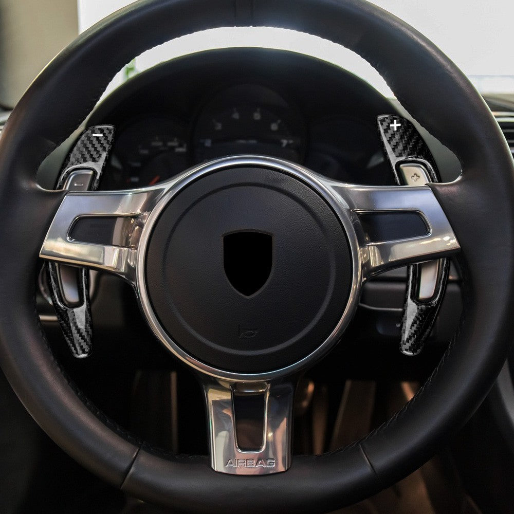 For Porsche 911 12-19 Cayman 13-19 Black Steering Wheel Paddle Shifter Extension - detail view 5