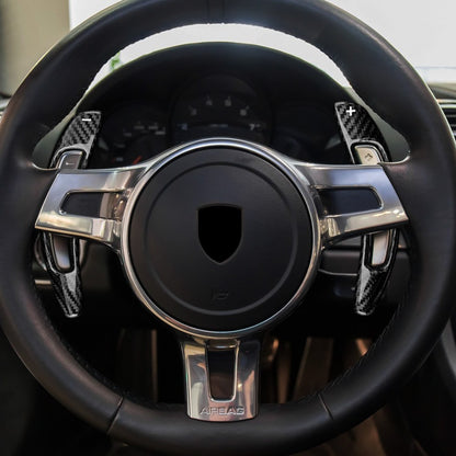 For Porsche 911 12-19 Cayman 13-19 Black Steering Wheel Paddle Shifter Extension - detail view 5