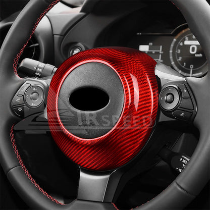 Steering Wheel Center Cover Red Hard Carbon Fiber for Toyota 86 Subaru BRZ 17-25 - detail view 7