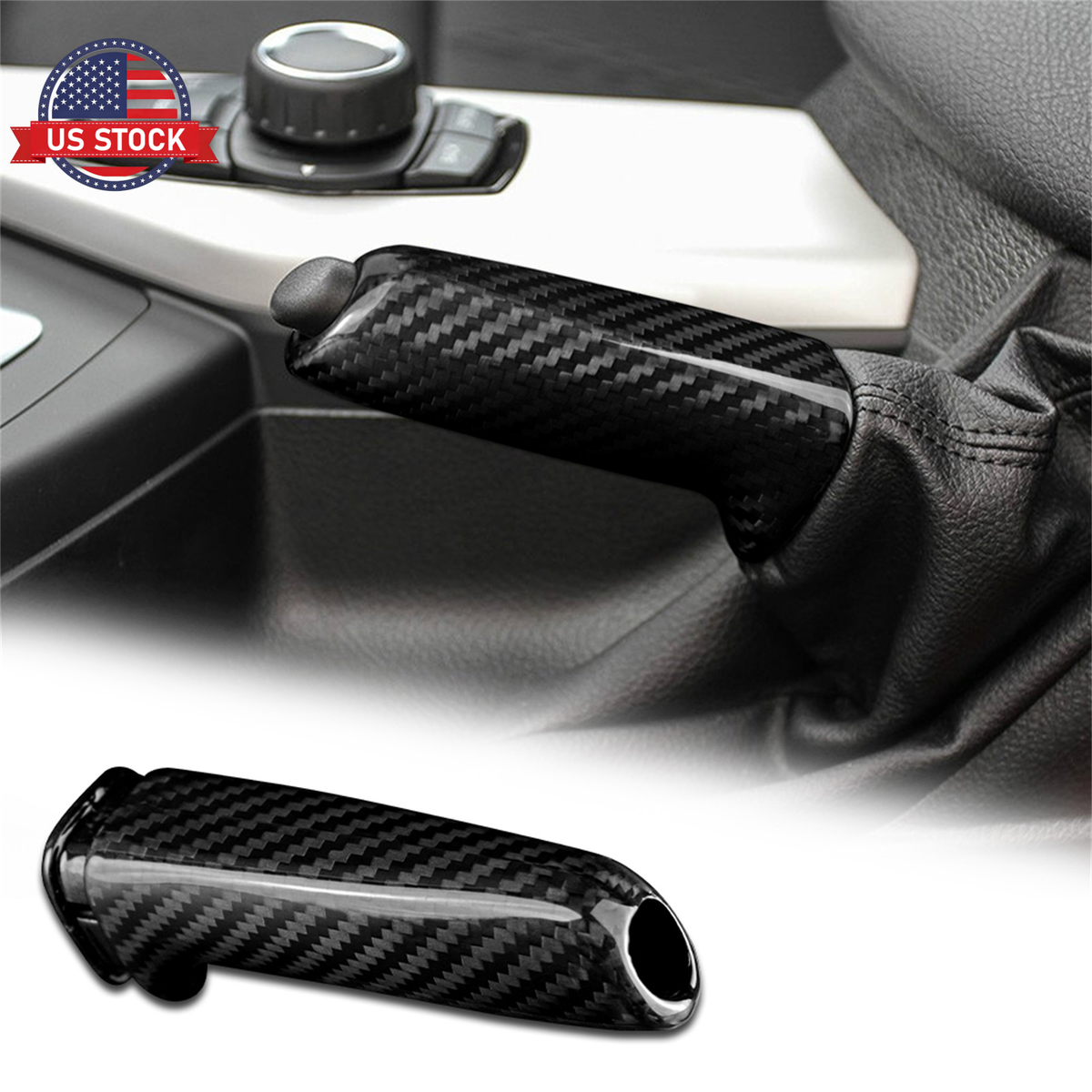 For BMW F10 F20 F30 F34 M3 E46 E60 E63 E64 Car Handbrake Cover Trim Carbon Fiber - product view