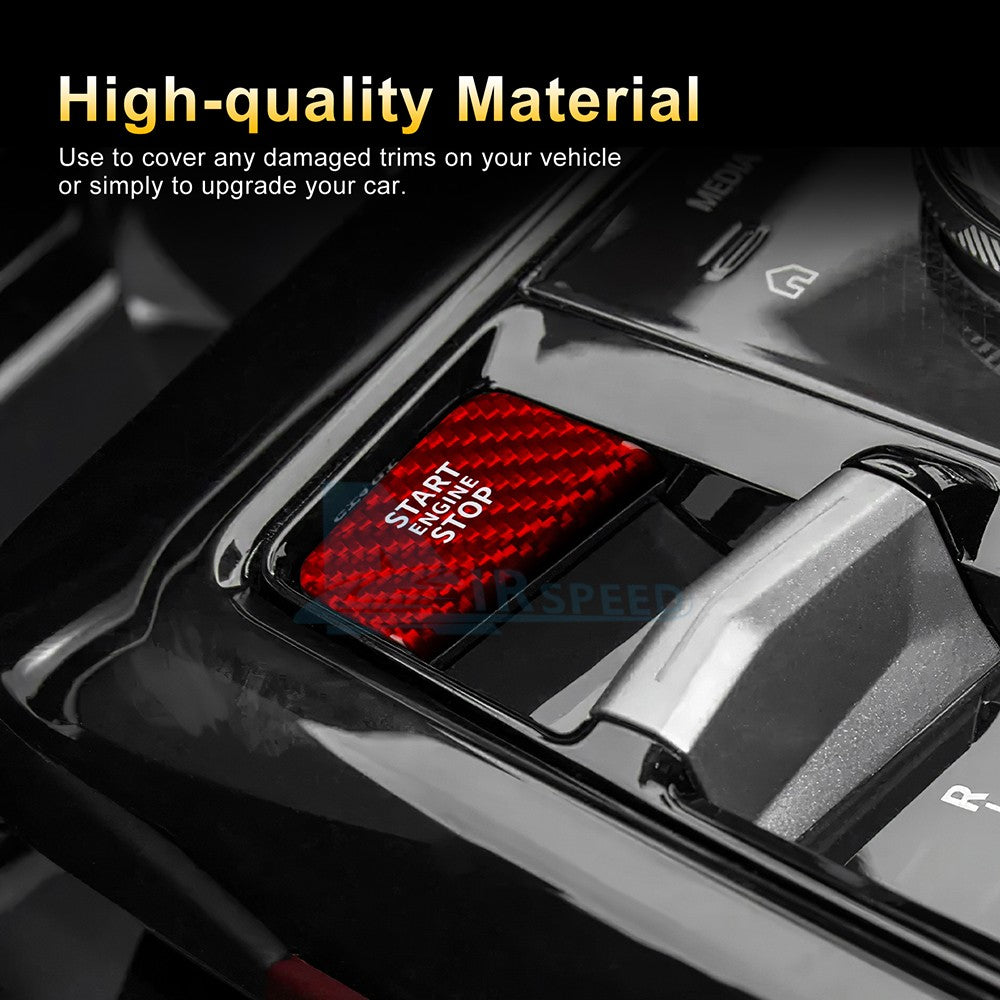 Center One-Click Start Sticker For BMW 5 Series G60 G70 2024-25 Red Carbon Fiber - detail view 6