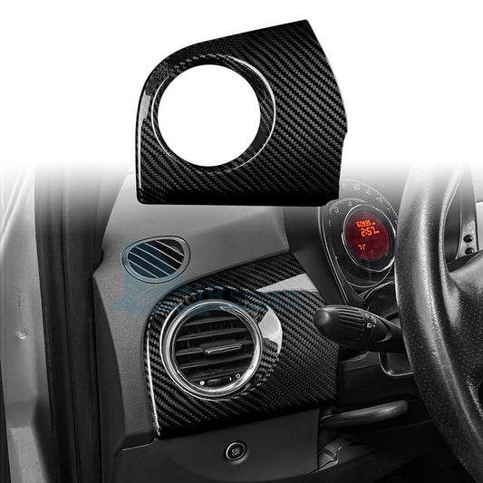 Dashboard Side Air Inlet Cover Sticker Fit For Fiat 500 08-23 Black Carbon Fiber - product view