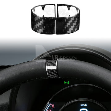 REAL HARD Carbon Fiber Steering Wheel Cover Ring Sticker For Fiat 500 2020-2023