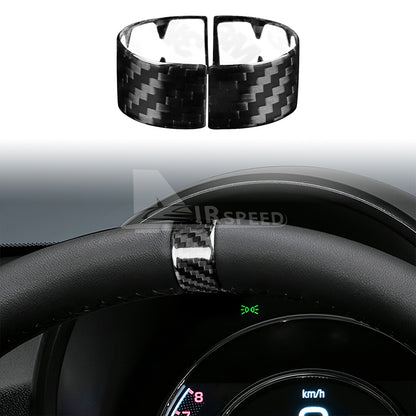 REAL HARD Carbon Fiber Steering Wheel Cover Ring Sticker For Fiat 500 2020-2023 - product view
