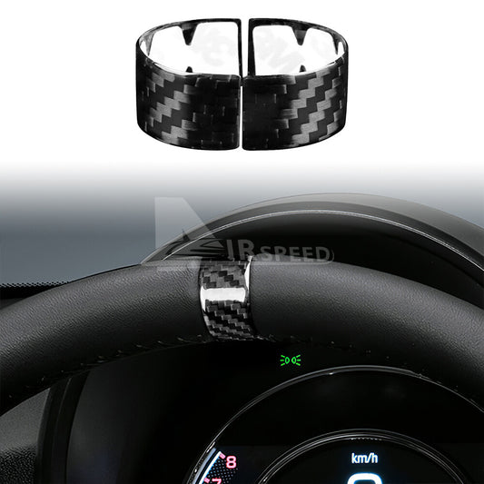 REAL HARD Carbon Fiber Steering Wheel Cover Ring Sticker For Fiat 500 2020-2023 - product view