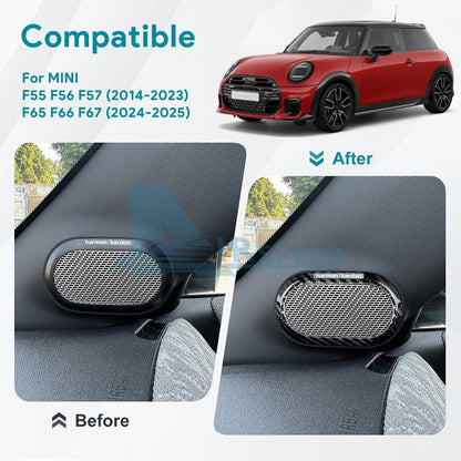 MINI F55 F56 F57 F65 F66 F67 A Pillar Speaker Cover Black Dry Carbon - detail view 3