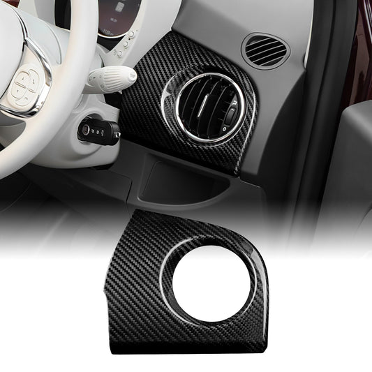 CarbonFiber Driver Side Air Outlet Cover for Fiat 500 08-23 Abarth 595 695 12-23 - product view