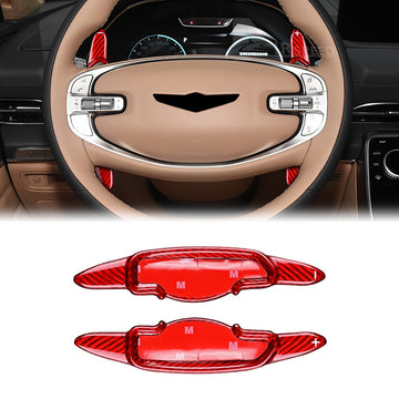 For Genesis GV70 22-23 Red Carbon Fiber Steering Wheel Paddle Shifter Extension