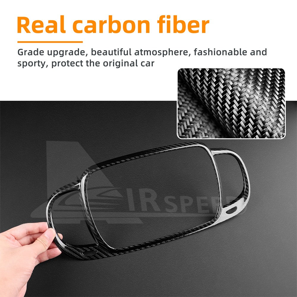 Center Screen Frame Cover For FIAT 500 Abarth 595 695 2016-2024 Carbon Fiber - detail view 7