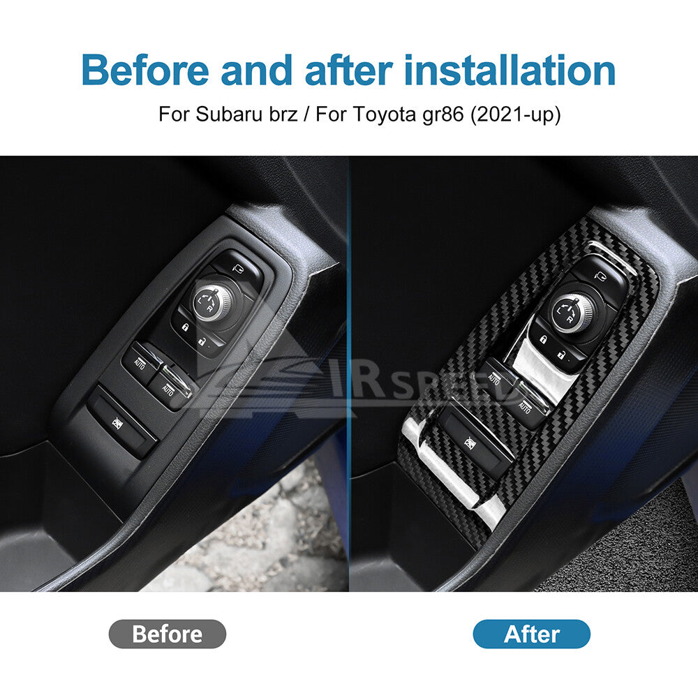 REAL HARD Carbon Fiber Window Control Button Cover For Subaru BRZ GR86 21-23 - detail view 3