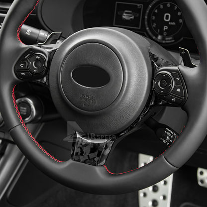 For Subaru BRZ GR86 2017-2023 REAL HARD Forge Carbon Fiber Steering Wheel Cover - detail view 4