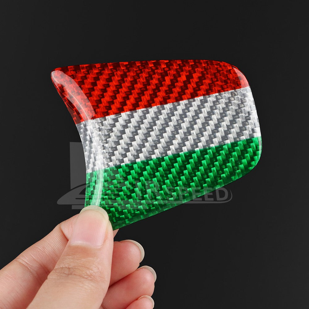 For FIAT 500 Abarth 595 20-23 Italy Flag Carbon Fiber Steering Wheel Chin Cover - detail view 8