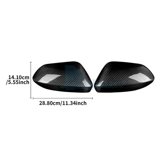 HARD Carbon Fiber Rear View Mirror Cover for Toyota Corolla 2020-25 Yaris 21-25 - detail view