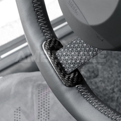 For Mini J01 J05 U25 F65 F66 24-25 Real Carbon Fiber Steering Wheel Chin Cover - detail view 6