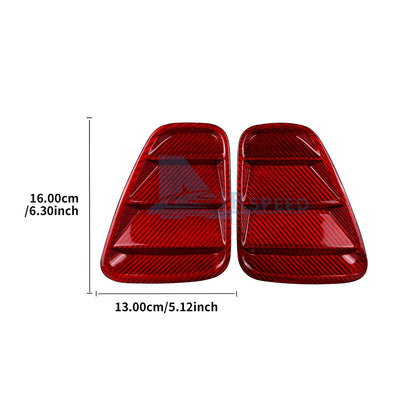 Red Real Hard Carbon Fiber Rear Tail Light Cover For Fiat 500 Abarth 595 2017-23 - detail view 6