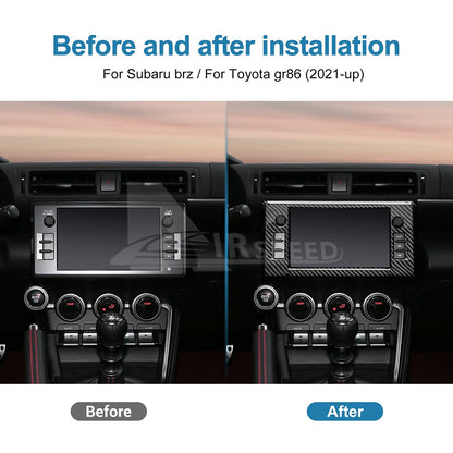 Hard Carbon Fiber Center Dash GPS Surround Cover For GR86 BRZ 2021+ - detail view 3