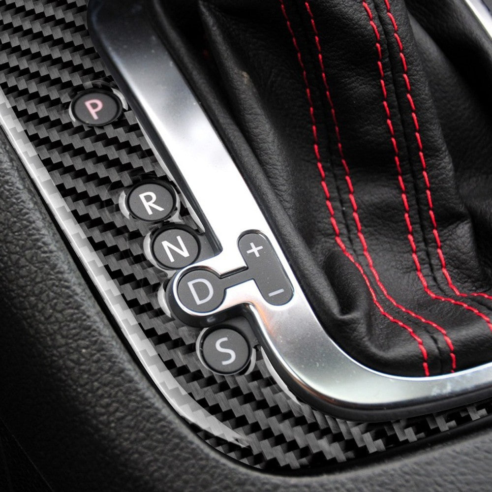 For Volkswagen Golf 6 2008-2013 Car Gear Shift Panel Sticker Black Carbon Fiber（U.S. Stock）