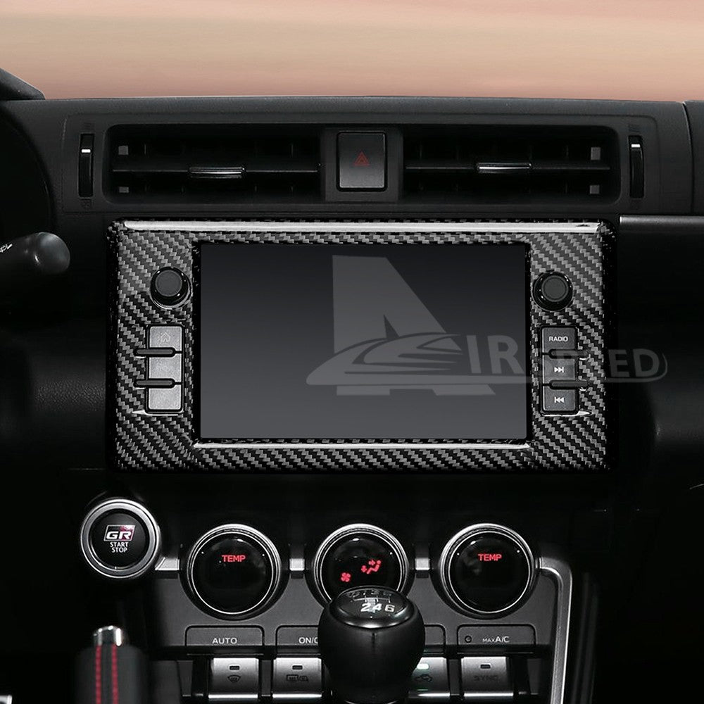 Hard Carbon Fiber Center Dash GPS Surround Cover For GR86 BRZ 2021+ - detail view 4