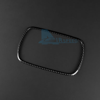 For FIAT 500 Abarth 595 2016-2024 Car Navigation Frame Cover Carbon Fiber Black - detail view 10