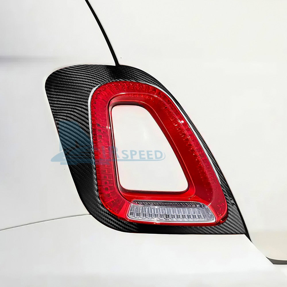 Real Hard Carbon Fiber Rear Tail Light Frame Cover For Fiat 500 Abarth 595 17-23 - detail view 7