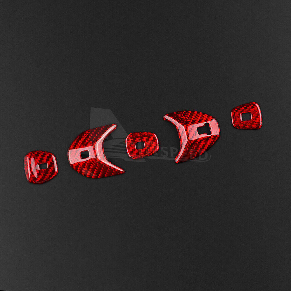 Red Carbon Fiber Center Gear Shift Button Cover Real  For Corvette C8 2020-2023