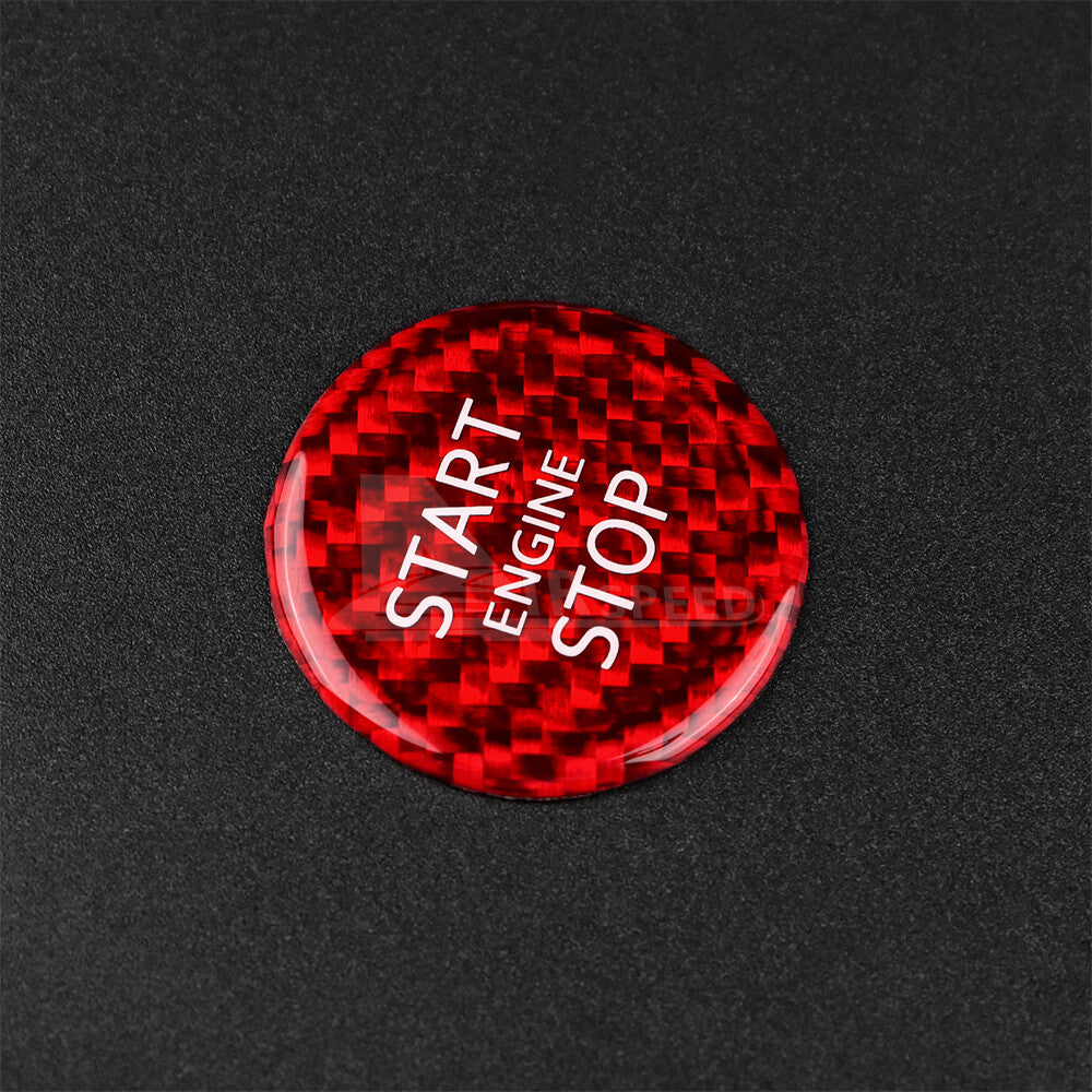 For Nissan Altima 2020-2023 HARD RED Carbon Fiber Start Stop Engine Button Cover - detail view 5