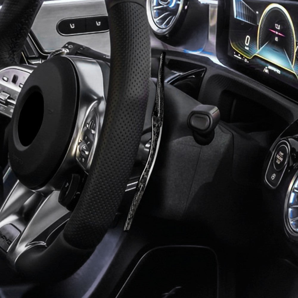 Black Steering Wheel Paddle Shifter Extension For Benz E63 E53 E43 GLA45 2016-19