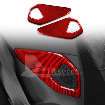 For Subaru BRZ Toyota GR86 2021-23 Rear Audio Frame Cover RED HARD Carbon Fiber - product view