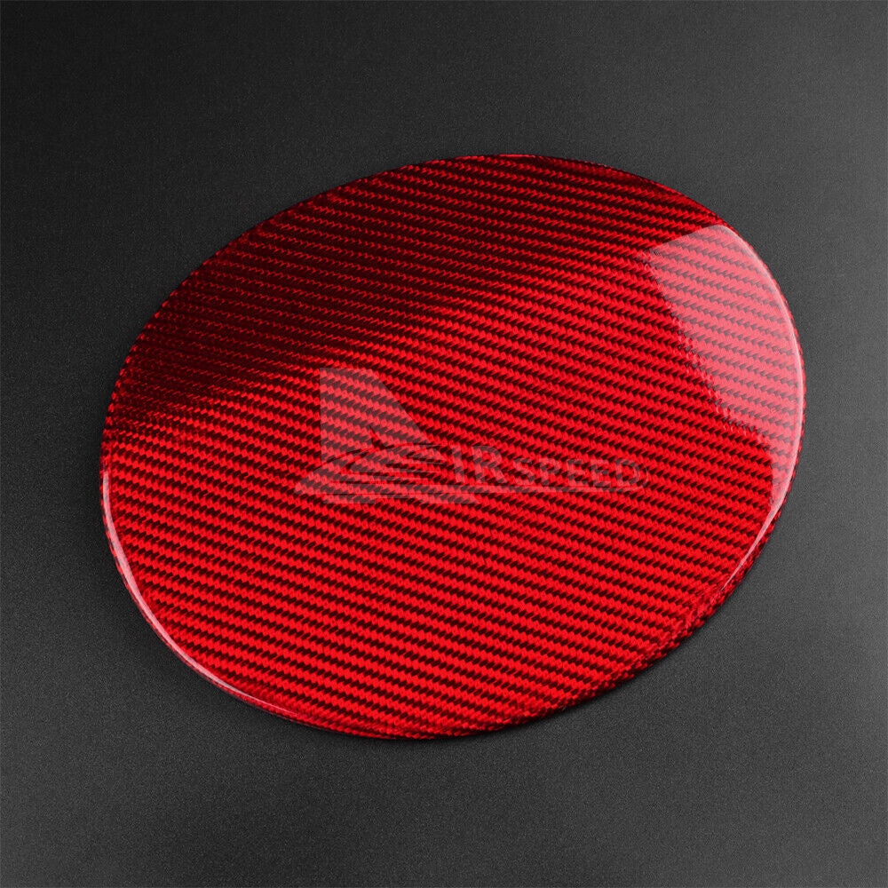 Carbon Fiber Red Fuel Tank Gas Cap Cover REAL HARD For Subaru WRX 2015-2021 - detail view 6