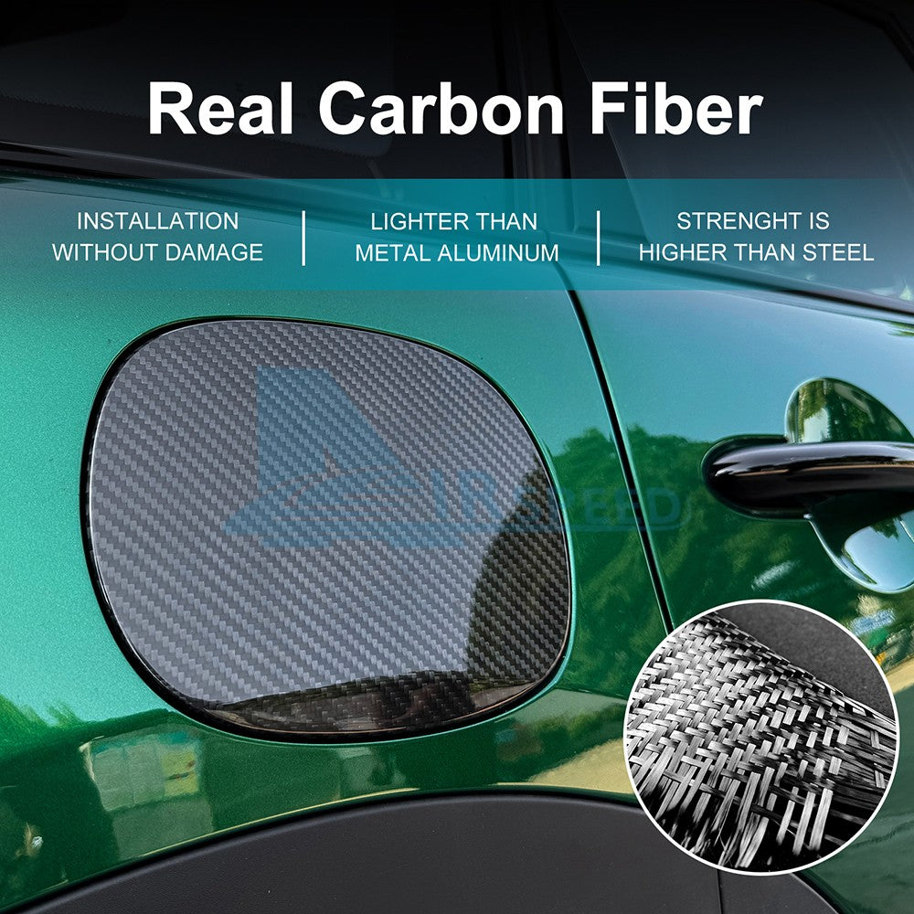 Black Real Hard Carbon Fiber Fuel Cap Panel Sticker for MINI F65 (2024-2025) - detail view 7