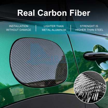 Black Real Hard Carbon Fiber Fuel Cap Panel Sticker for MINI F65 (2024-2025) - detail view 7