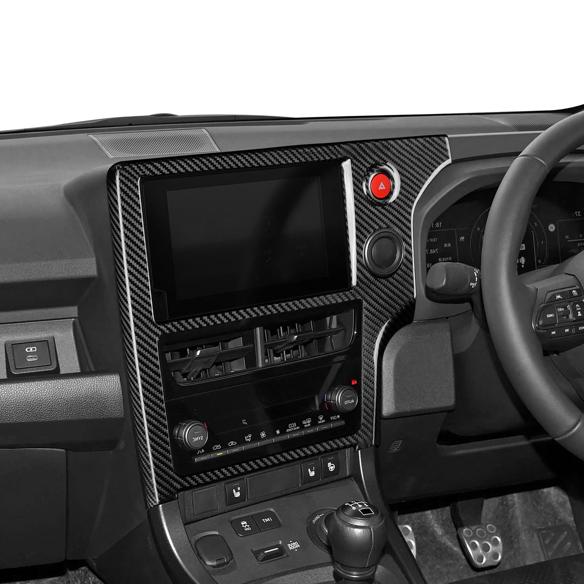 Center Navigation Screen Frame Cover Carbon FIber For Toyota GR Yaris 2025-2026 - detail view 7