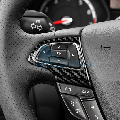 For Ford Focus SE ST RS 2015-2018 Steering Wheel Panel Sticker Trim Carbon Fiber（U.S. Stock）