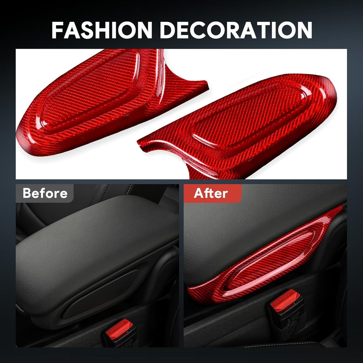 Black Hard Carbon Armrest Side Trim Fit MINI F60 2017-2022 - detail view 3