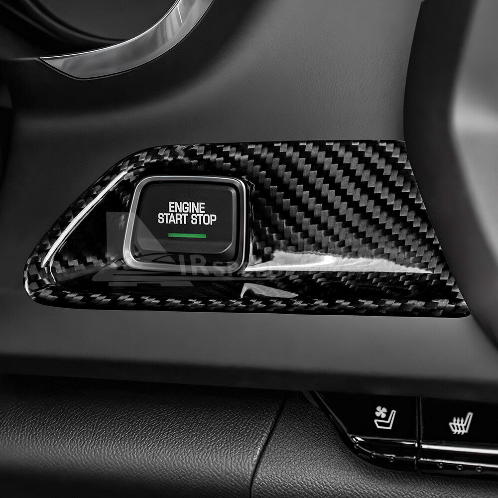 Start Stop Engine Button Frame Cover REAL HARD Carbon Fiber For Camaro 2016-2024 - detail view 6