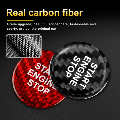 Red Carbon Fiber Car Engine Start Button Sticker for Cupra Ateca Leon 2021-2026 - detail view 6