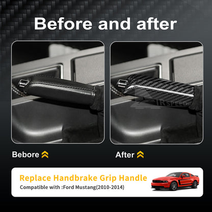 For Ford Mustang 10-2014 Electrical Park Brake Cover Carbon Fiber Sticker BLACK - detail view