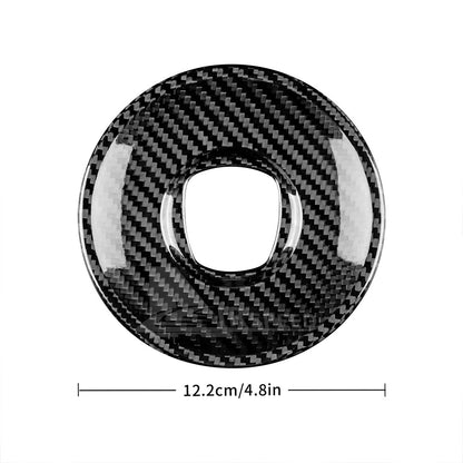 REAL HARD Carbon Fiber Black Steering Wheel Center Cover For Fiat 500 2008-2023