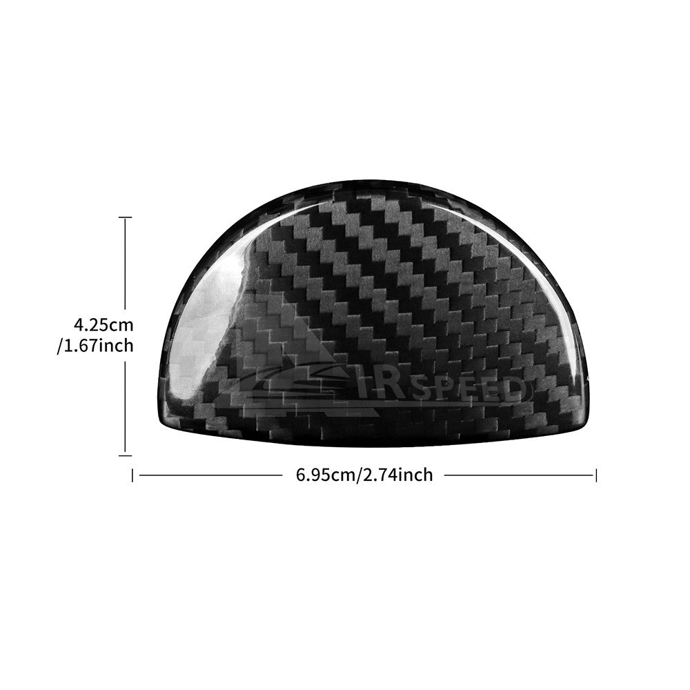 Black Carbon Fiber Passenger Glove Box Switch Cover Trim for FIAT 500 2011-2023 - detail view
