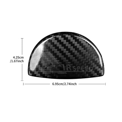 Black Carbon Fiber Passenger Glove Box Switch Cover Trim for FIAT 500 2011-2023 - detail view
