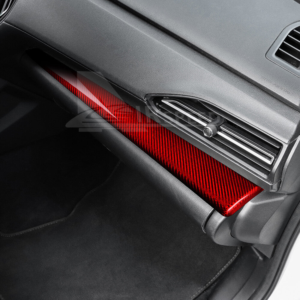 For Subaru WRX 23-24 Passenger Front Dashboard Cover REAL HARD Carbon Fiber RED - detail view 5