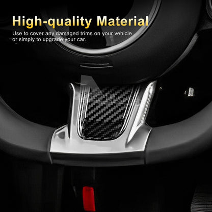 Real Hard Carbon Fiber Steering Wheel Chin Cover Sticker For Fiat 500 2020-2023 - detail view 4