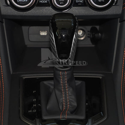 Carbon Fiber Gear Shift Knob Cover Trim for Subaru XV Forester Impreza Outback - detail view 5