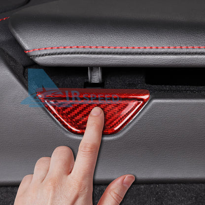 For Corvette C8 2020-2024 REAL HARD Carbon Fiber Armrest Box Button Cover RED