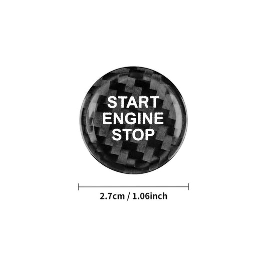 Black Carbon Fiber Car Engine Start Button Sticker for Cupra Ateca Leon 2021-26 - detail view