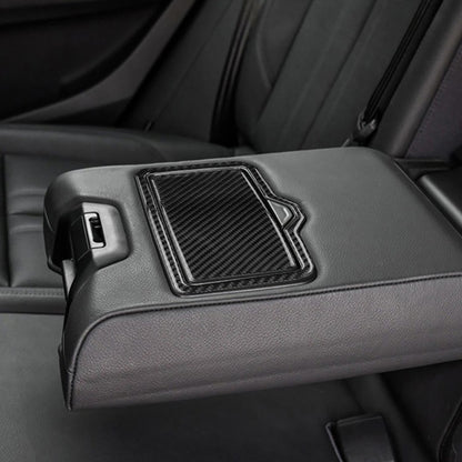 For Audi Q5 18-24 Rear Water Cup Holder Frame Trim Black Carbon Fiber LHD RHD（U.S. Stock）